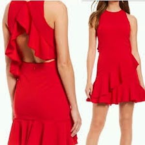 Gianni Bini Red Ruffle Cocktail Dress